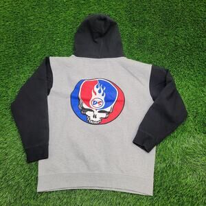 Vintage 90s Darkside Skull Crop Hoodie Medium 22x25 Two-Tone
